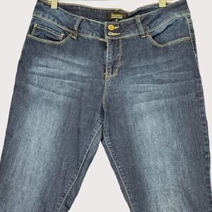 Secrets By David Vered Womens Dark Blue Denim Jeans Size 12 Raw Hem